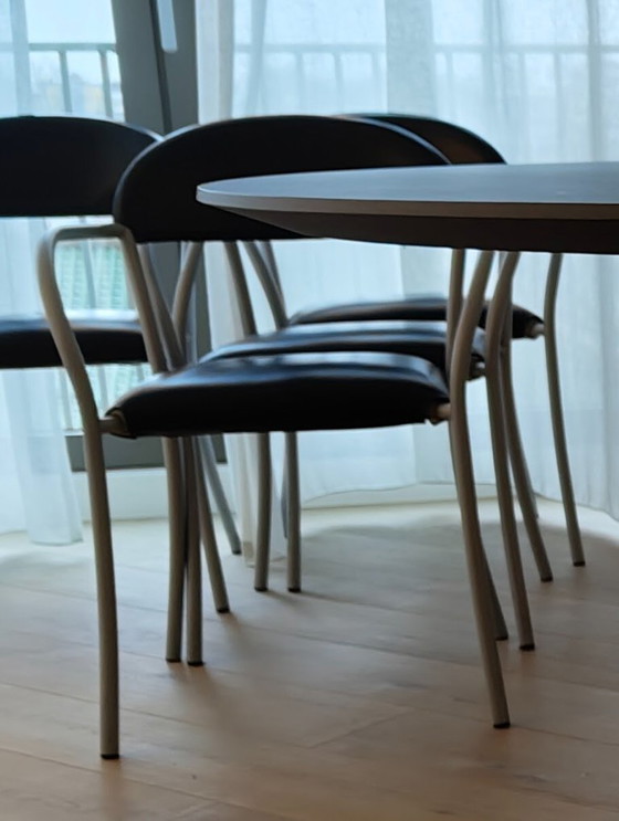 Image 1 of Set van 6 Zanotta eetkamerstoelen
