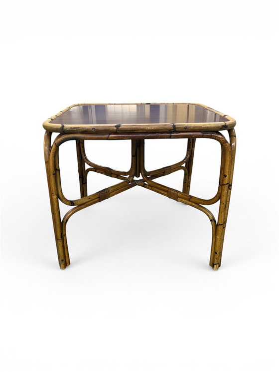 Image 1 of Table en bambou/rotin vintage milieu du siècle