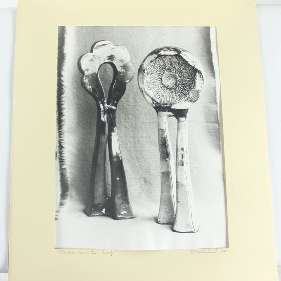 Image 1 of Set van 2 vintage foto's van keramisch kunstwerk door Ditta Abrahámová, Tsjecho-Slowakije 1980