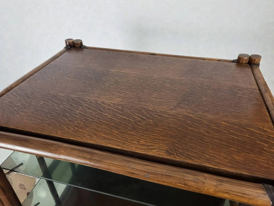 Bamboo shelf with smoked glass, 1970s – Shelving unit (photo 10 of 14)