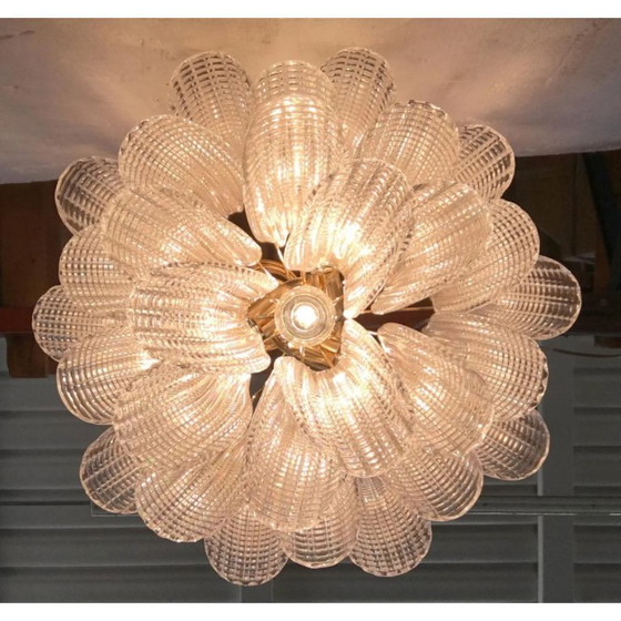 Image 1 of Coppia scultorea di lampadari Selle in vetro di Murano stile Mazzega
