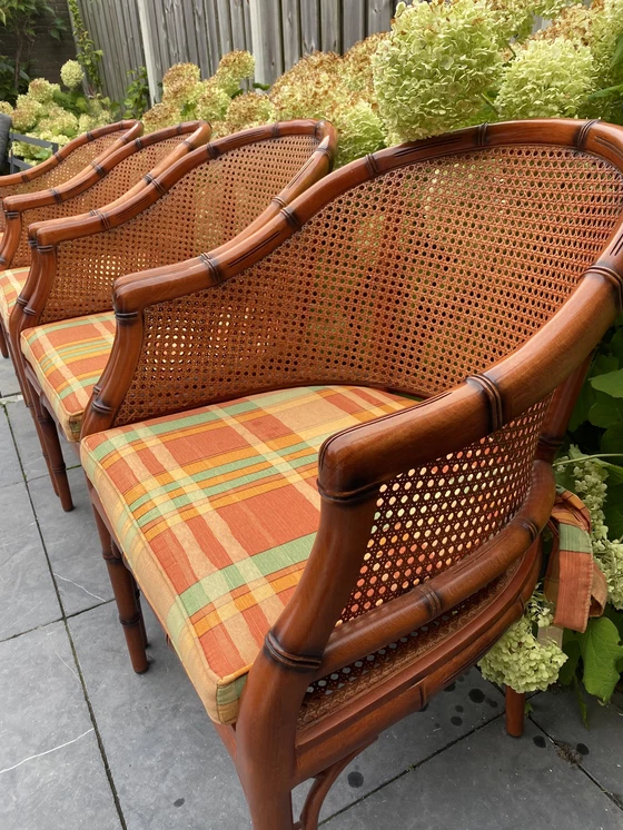 Image 1 of 4x Vintage Giorgetti Faux Bamboo Chairs