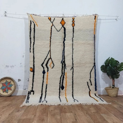 Modern Berber-kleed – 100% wol, handgeknoopt (200 × 140 cm)