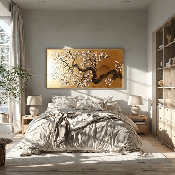 Sakura J522 - Groot Origineel Schilderij – Schilderijen & Tekeningen, Canvas (photo 5 of 18)
