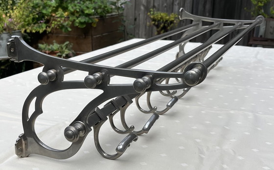 Image 1 of Eichholtz Hudson Wall Coat Rack | Large Version | Nickel | New Condition