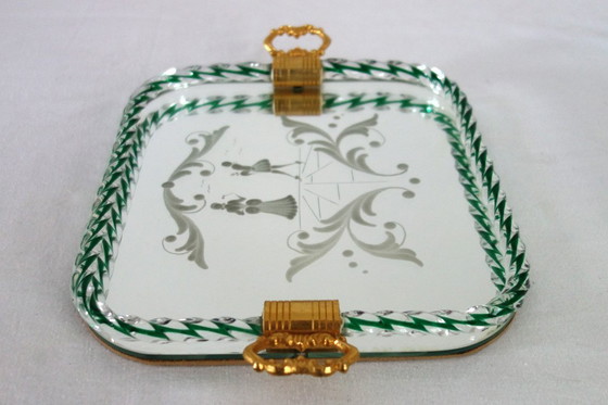 Image 1 of Murano Venetian Decor Serving Tray, 1950s Twisted Glass