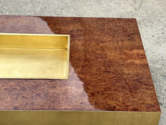 Willy Rizzo salontafel van wortelnotenhout en messing, 1970 – Brass (photo 8 of 10)