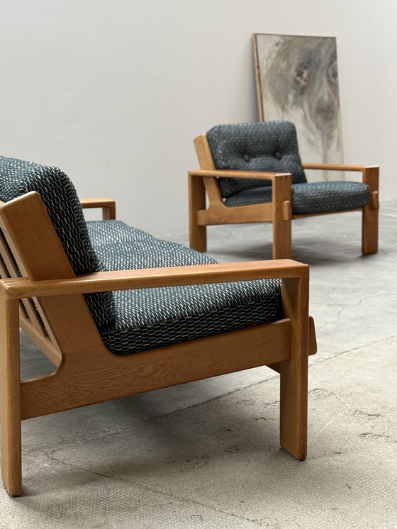 Image 1 of ESKO PAJAMIES FÜR ASKO „BONANZA“ SET 2 SESSEL & 1 SOFA EICHE HOLZ FINNLAND 1970er