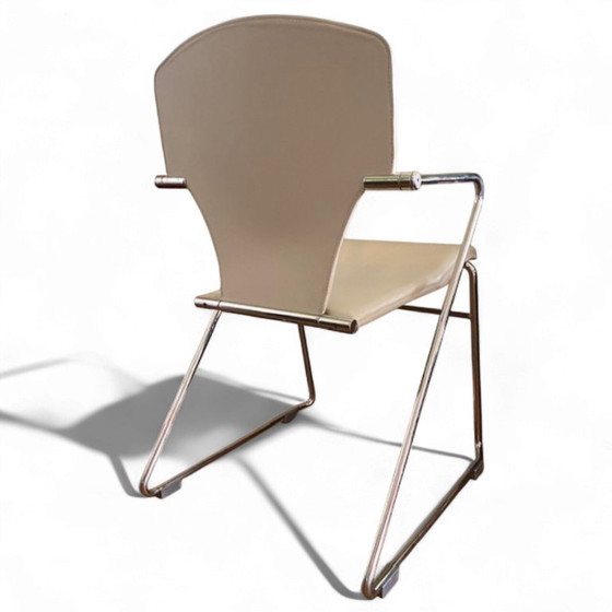 Image 1 of Juego de 4 sillas de diseño de cuero