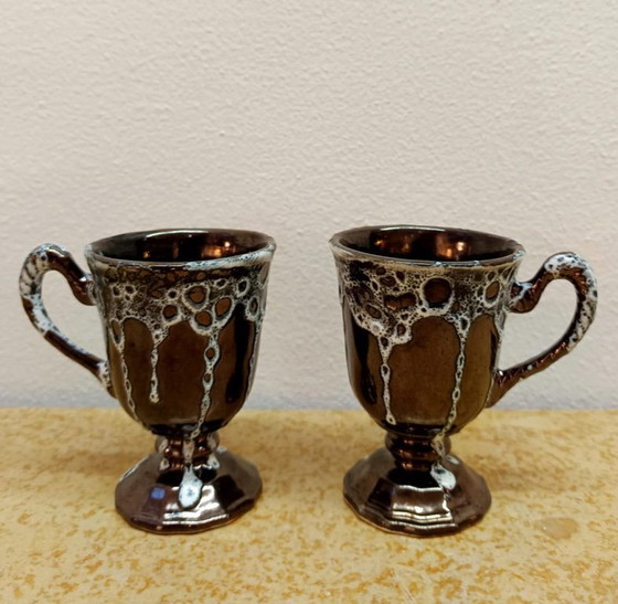 Image 1 of 6x Mazagrans vintage coffee cups Sars Pottery