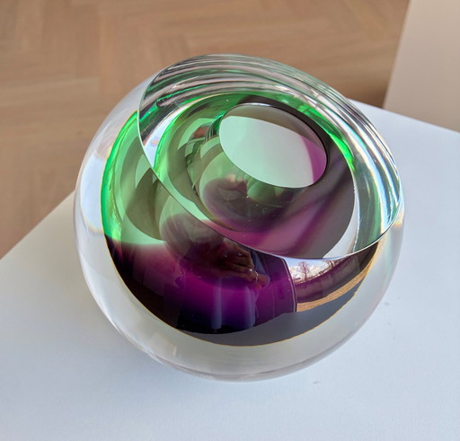 Objet en verre unique « PURPLE » de George Broft