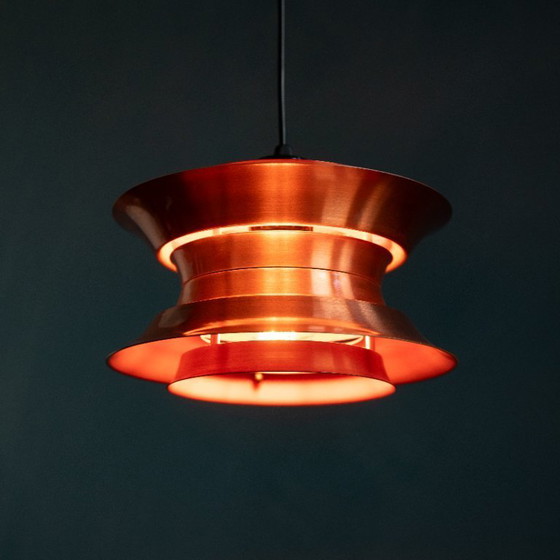 Image 1 of Kupferfarbene Carl Thore für Granhaga Pendelleuchte aus den 1960er Jahren