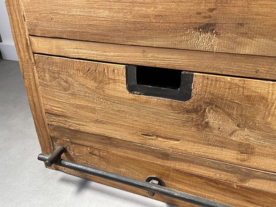 Image 1 of Industrial recycled wood TV cabinet 203 cm