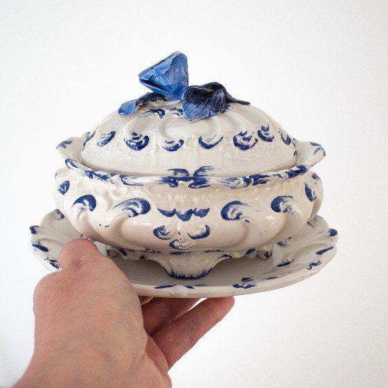 Image 1 of Soupière vintage en céramique italienne, signée Giovannis Filber, style Capodimonte