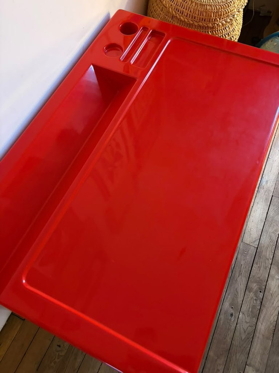 Ozoo Schreibtisch von Marc Berthier, rot, Roche Bobois, Kunststoff, Modern (Foto 7 von 9)