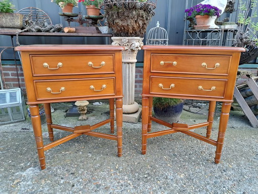 Classic Mahogany Nightstands, Side Tables, Drawer Cabinet - Dimensions 60x40 cm and 76 cm High