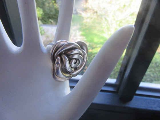 Bague moderniste en argent sterling marquée Italie et 925, grande taille – Objets déco (photo 7 of 9)