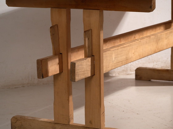 Antieke grenen kloostertafel, Centraal-Europa, circa 1900, Eettafels, Hout, Rustic (foto 5 van 11)