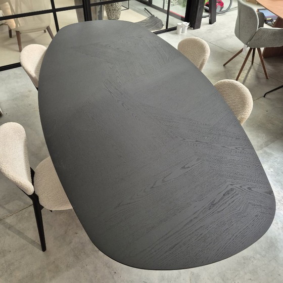 Tavolo Mobitec Eclipse con 4 sedie Toro in tessuto bouclé – Set da pranzo, Wood (photo 2 of 3)