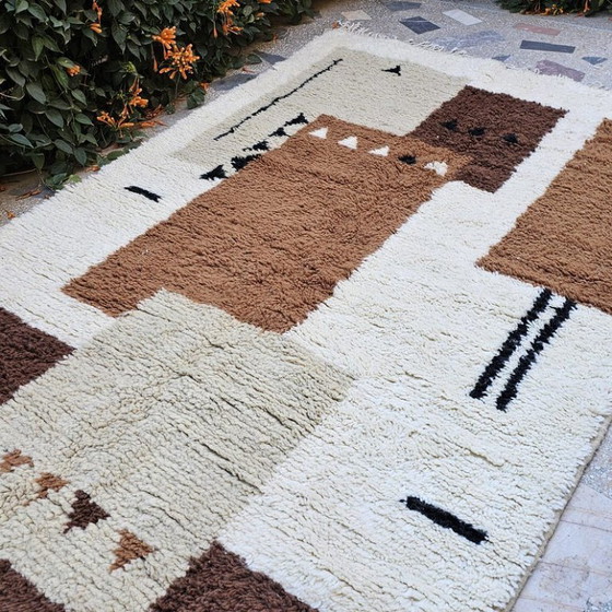 Image 1 of Beni Ourain tapijt | Marokkaans tapijt op maat, bruin, 200x300 cm