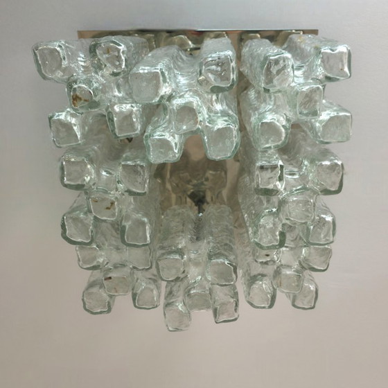 Image 1 of ceiling lamp Kalmar franken model 'granada' ice glass with chrome
