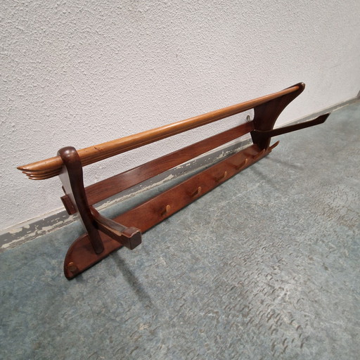 Appendiabiti danese vintage in teak degli anni '60