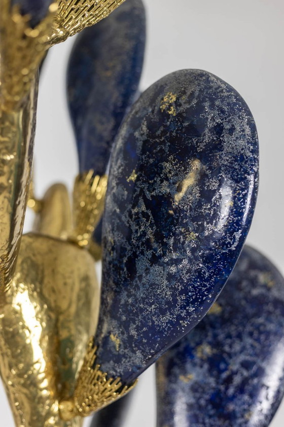 Image 1 of Jacques Duval Brasseur, Groot cactussculptuur in verguld messing. 1992