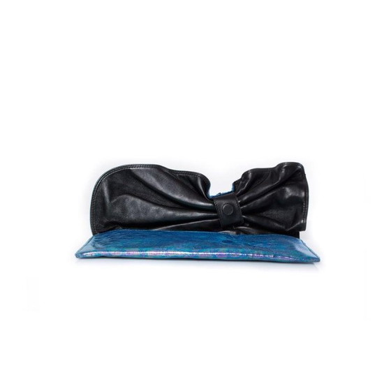 Image 1 of Maison Du Posh, Clutch de piel de avestruz azul