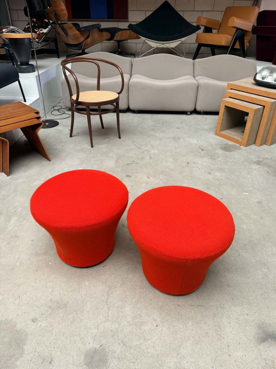 Pouf Artifort Mushroom, Pierre Paulin (stock : 2), Poufs & repose-pieds, Textile, Rouge (photo 6 sur 6)