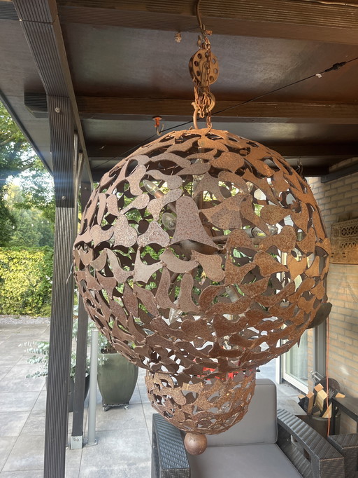Hand welded large lamp