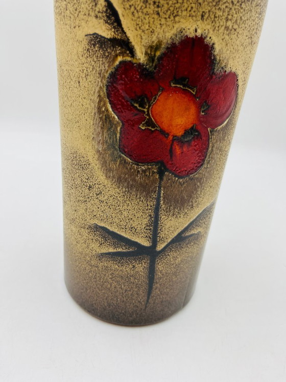 Image 1 of Scheurich vase, shape 517, floral decoration by Heinz Siery