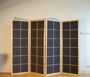 Room divider - Natural wood with black trim, 130 cm high