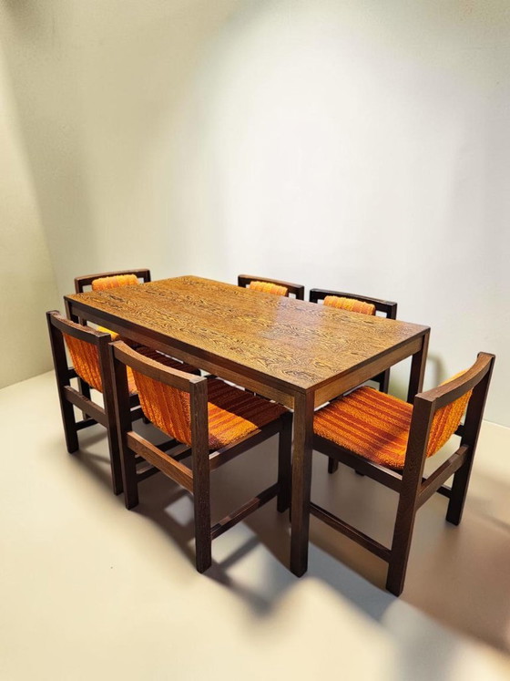 Image 1 of Ensemble de salle à manger style années 70 – table et 6 chaises