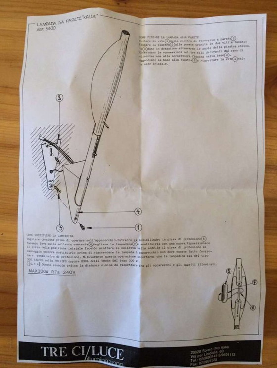 Image 1 of 3 lampade da parete TRE CI LUCE mod. Kalla