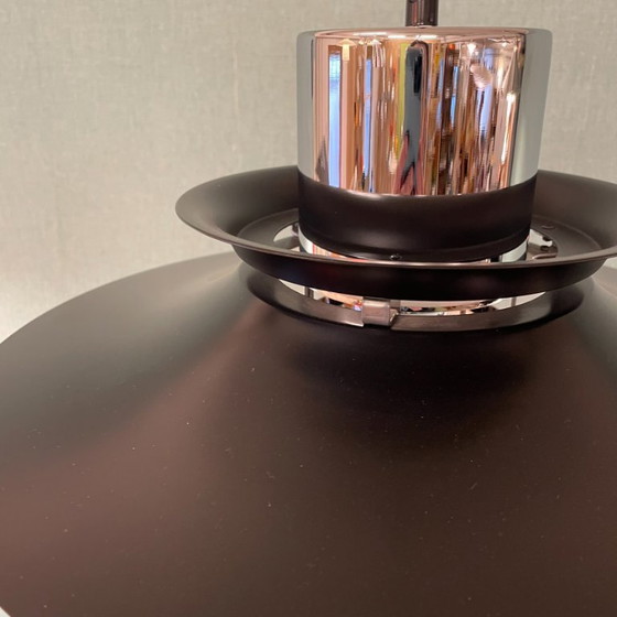 Image 1 of Dänische Pendelleuchte im Mid-Century-Stil von Vitrika – Schwarz mit Chrom