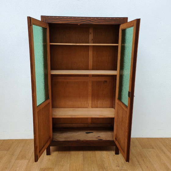 Image 1 of Bibliothèque murale vintage antique, armoire en porcelaine, vitrine.