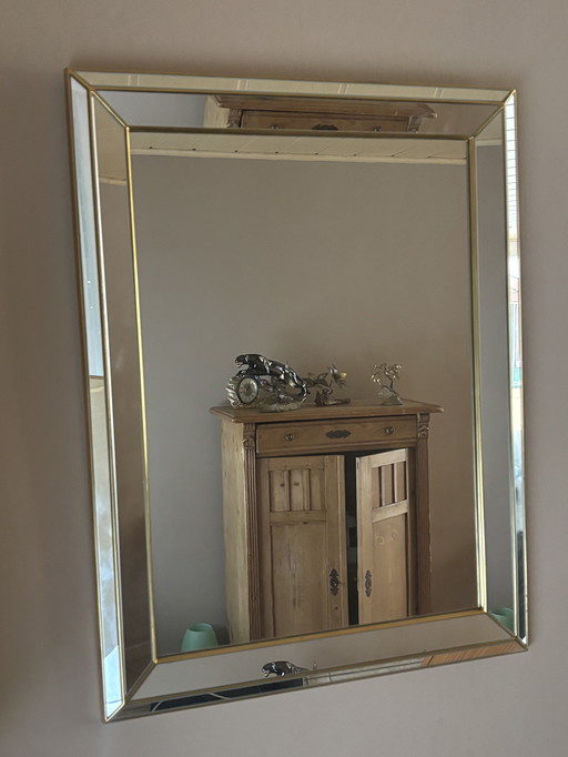 Vintage Deknudt spiegel (Messing)