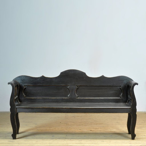 Banco antiguo de pino, década de 1900.