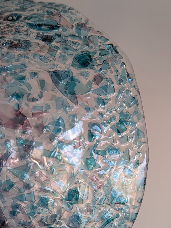 Image 1 of Vintage Murano Glass Graniglia Pendant Lamp by Sylcom — New Old Stock — 1980s Italian Art Glass Ceiling Light