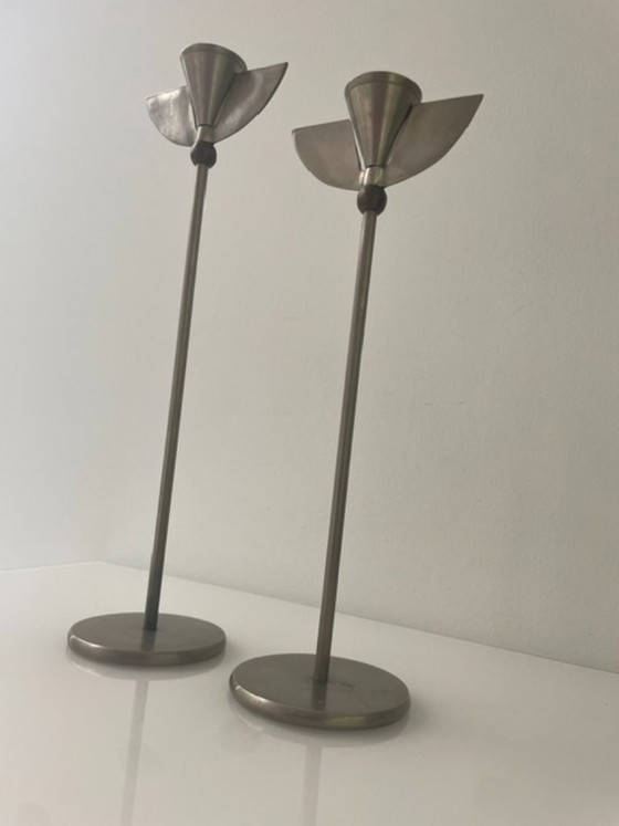 Image 1 of Vintage Memphis style candlesticks – set of 2