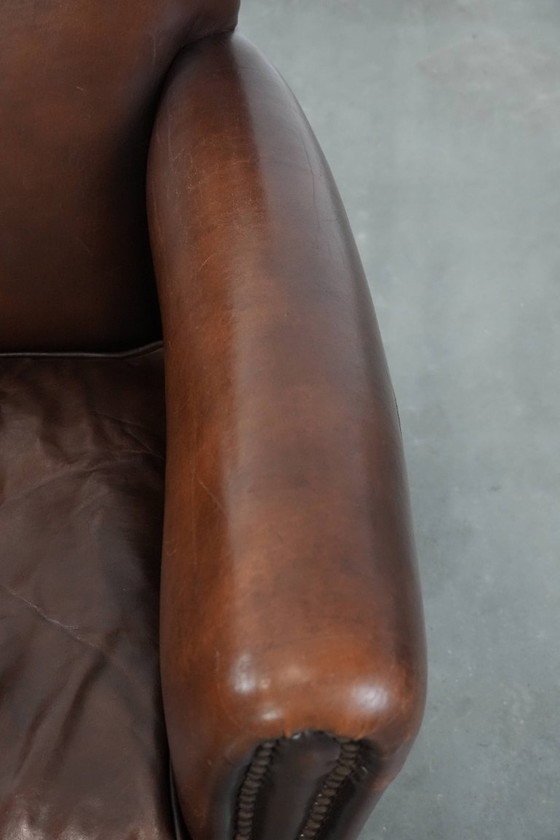 Image 1 of Vintage schapenleren fauteuil/ armchair met prachtige warme kleuren