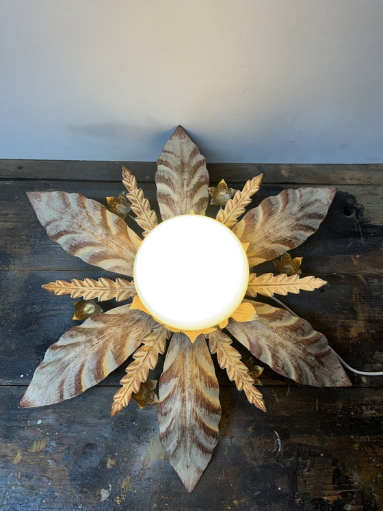 Image 1 of plafonnier vintage italien fleur masca