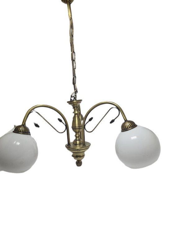 Lampadario Art Nouveau, Polonia, anni '70 – Glass, Metal (photo 3 of 14)