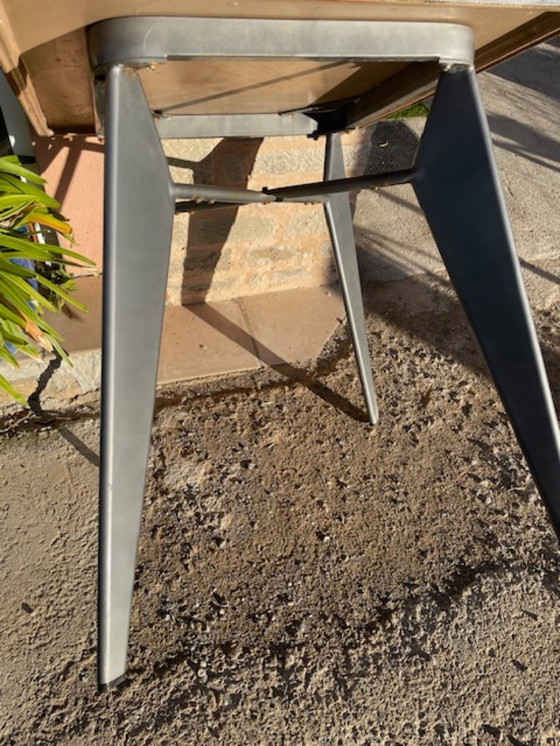 Image 1 of Sockeltisch, entworfen von Jean Prouvé, mit Beinen in Form von Flugzeugflügeln