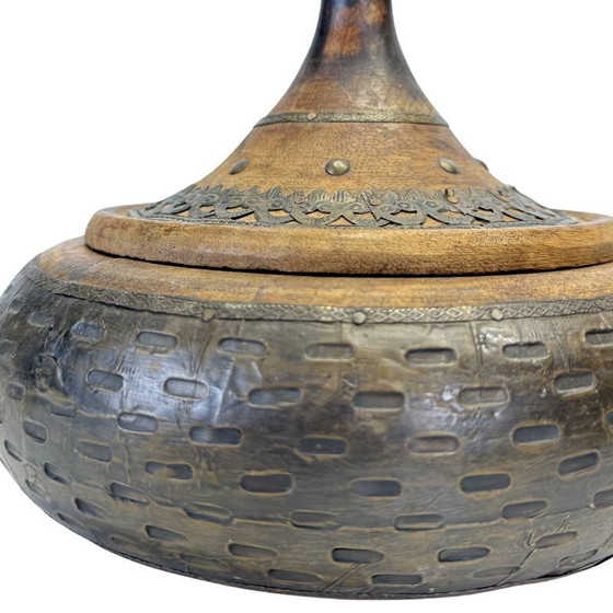 Decoratieve houten pot met deksel – Marokkaanse stijl – Schalen, Wood, Metal, Modern (photo 2 of 5)
