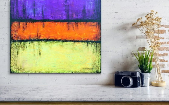 Image 1 of Original minimalist abstract modern painting on stretched canvas.