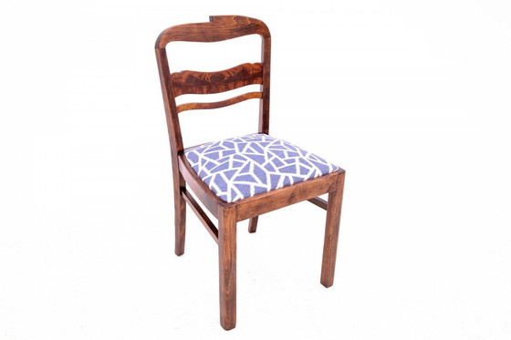 Image 1 of Tocador Art Decó de mediados del siglo XX con silla, Polonia.