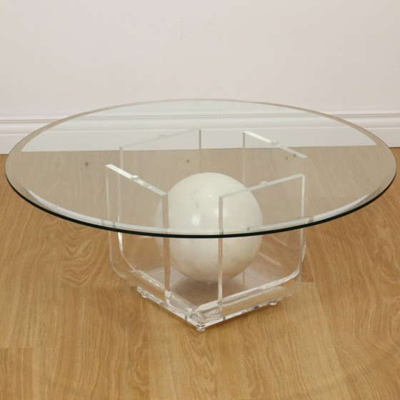 Image 1 of Round Design Coffee Table Lucite
