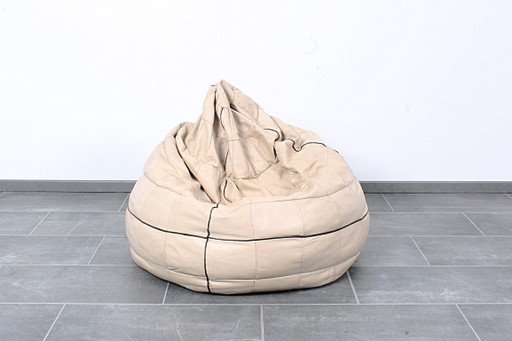 Vintage leather patchwork beanbag from the 1980s