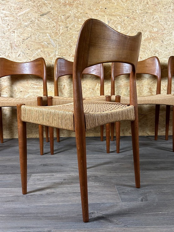 Image 1 of 6x Sedie da pranzo in teak anni '60/'70 di Niels O. Möller per J.L. Møllers anni '60